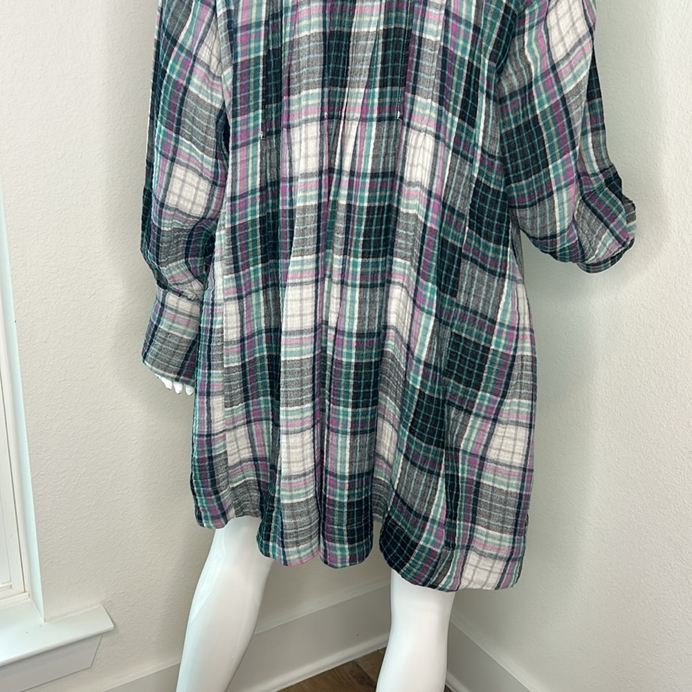 Free People Cabincore Womens The Voyage shirt dress in twilight combo size S - Picture 6 of 11